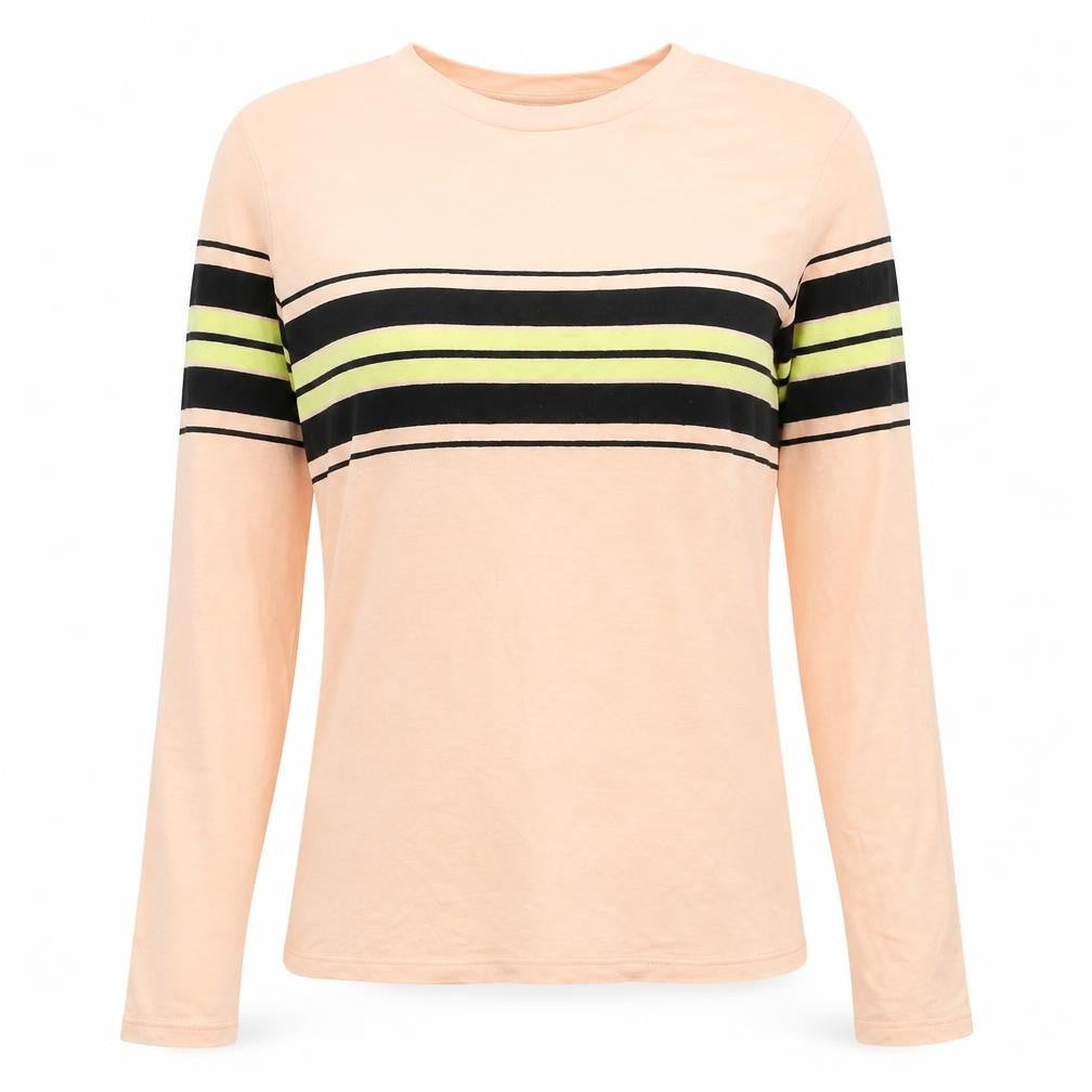 Cooperative Womens Pink Striped Cotton Basic T-Shirt Size S Round Neck