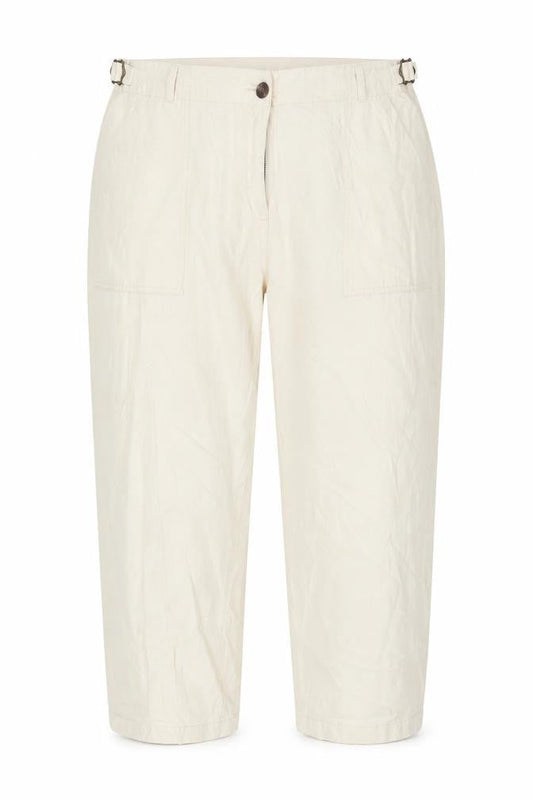 Marks & Spencer Womens Ivory Cotton Cropped Jeans Size 42 in L25 in Regular Button