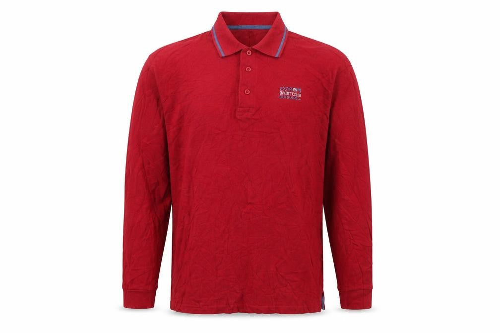 Atlas Mens Red Cotton Polo Size M Collared Button
