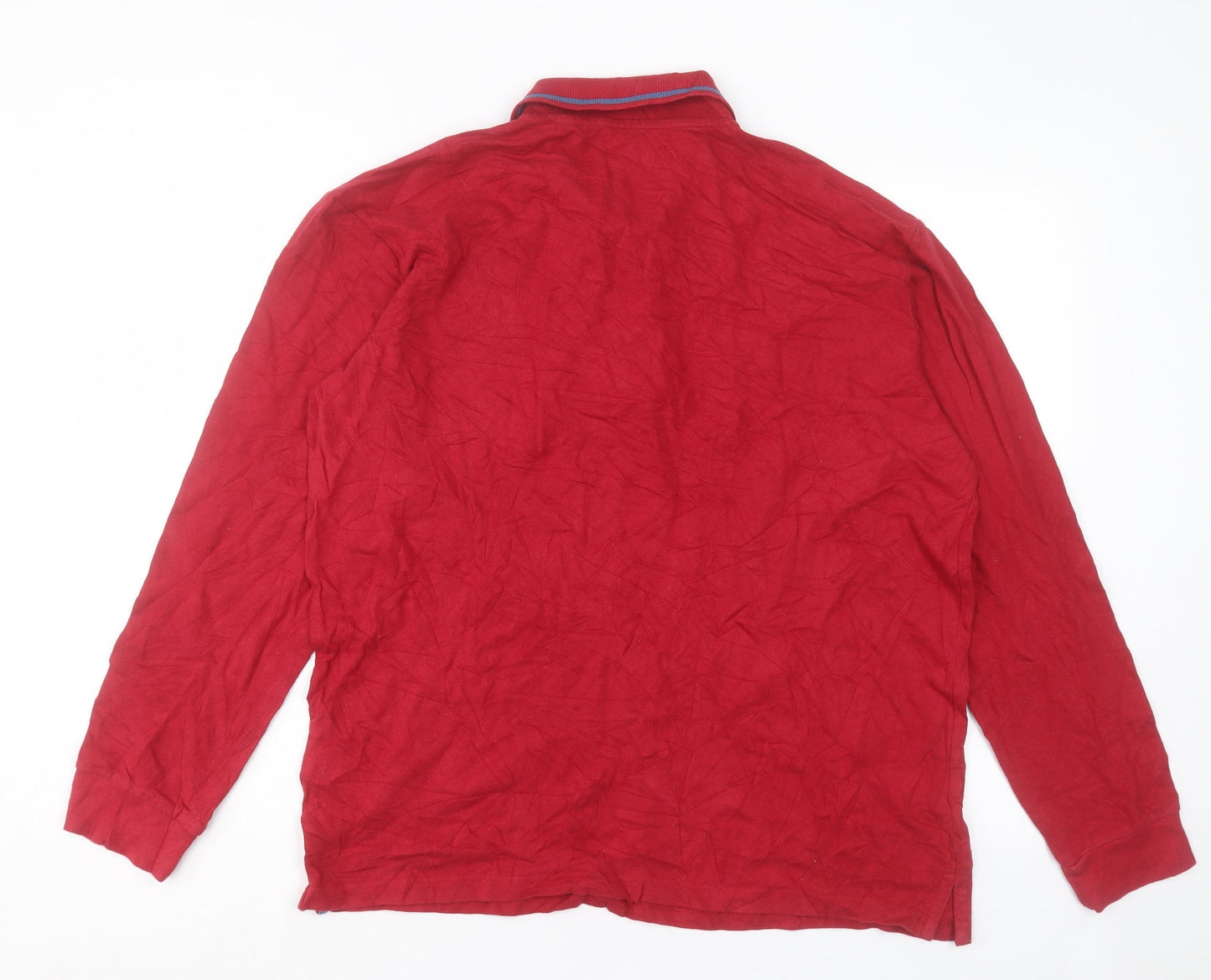 Atlas Mens Red Cotton Polo Size M Collared Button