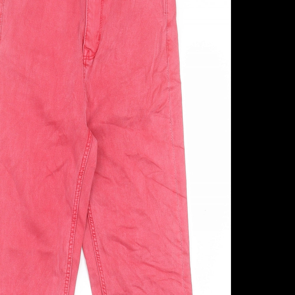 Marks and Spencer Womens Pink Cotton Cropped Jeans Size 6 L22 in Regular Button