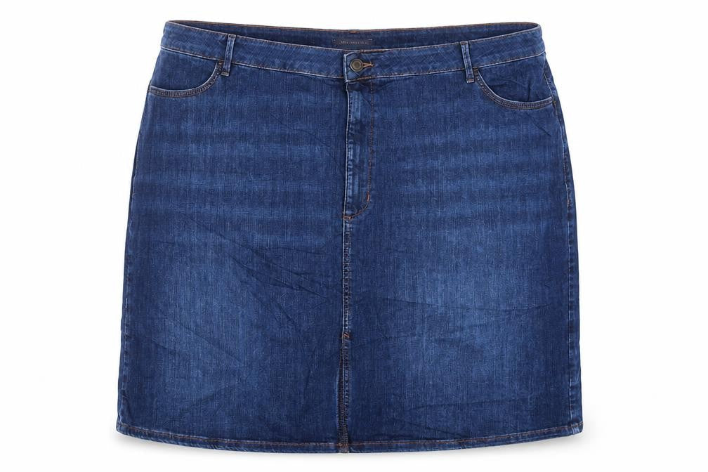 Marks & Spencer Womens Blue Cotton A-Line Skirt Size 30 Button