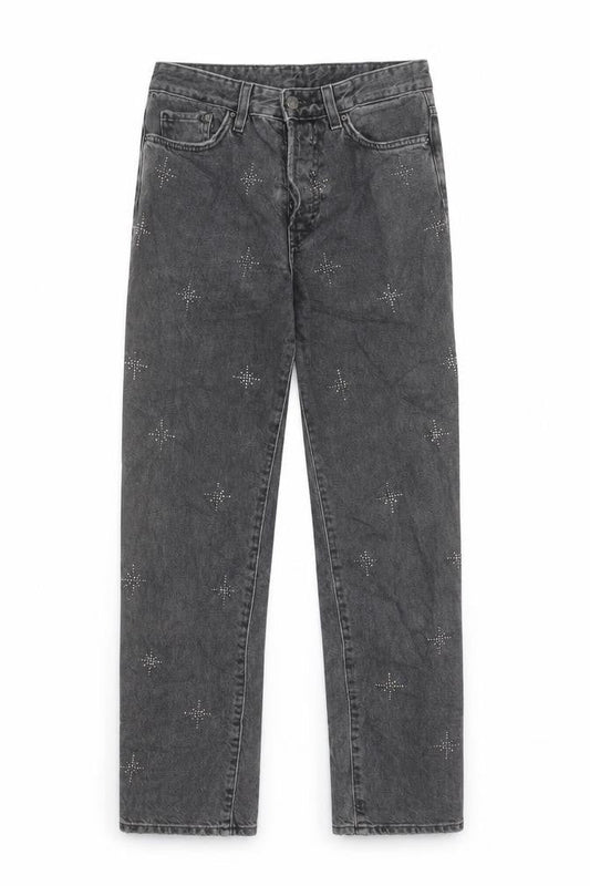 H&M Womens Grey Cotton Boyfriend Jeans Size 25 in L27 in Regular Button