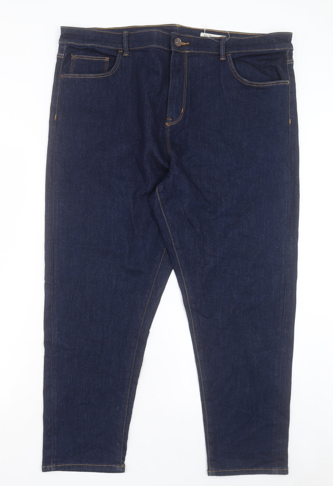 Marks and Spencer Womens Blue Cotton Straight Jeans Size 22 L26 in Regular Button