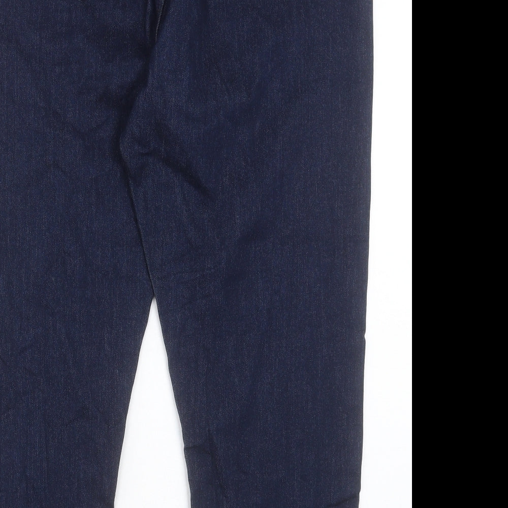 Marks and Spencer Womens Blue Cotton Straight Jeans Size 22 L26 in Regular Button