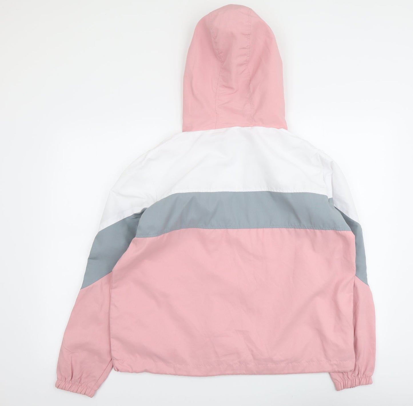 RISING Womens Pink Windbreaker Jacket Size S Zip - Colourblock