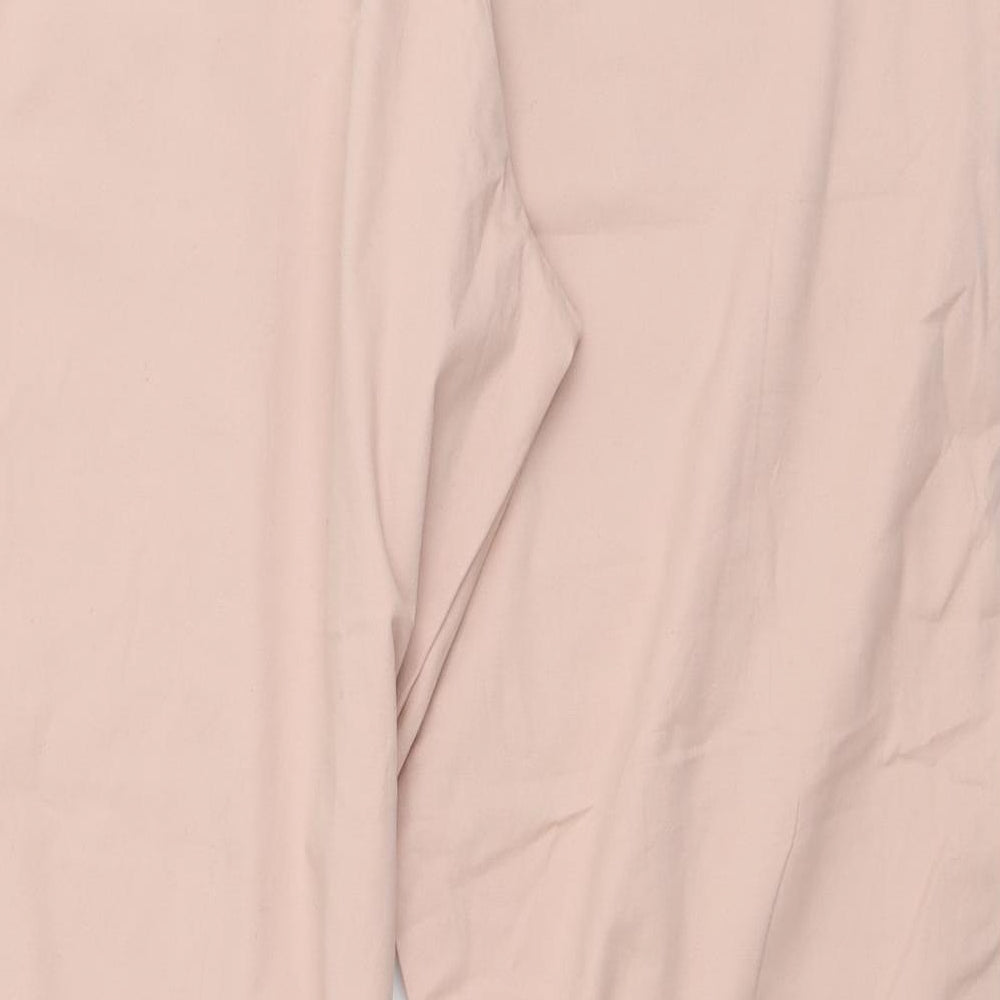Dunnes Stores Womens Pink Cotton Trousers Size L L27 in Regular Drawstring
