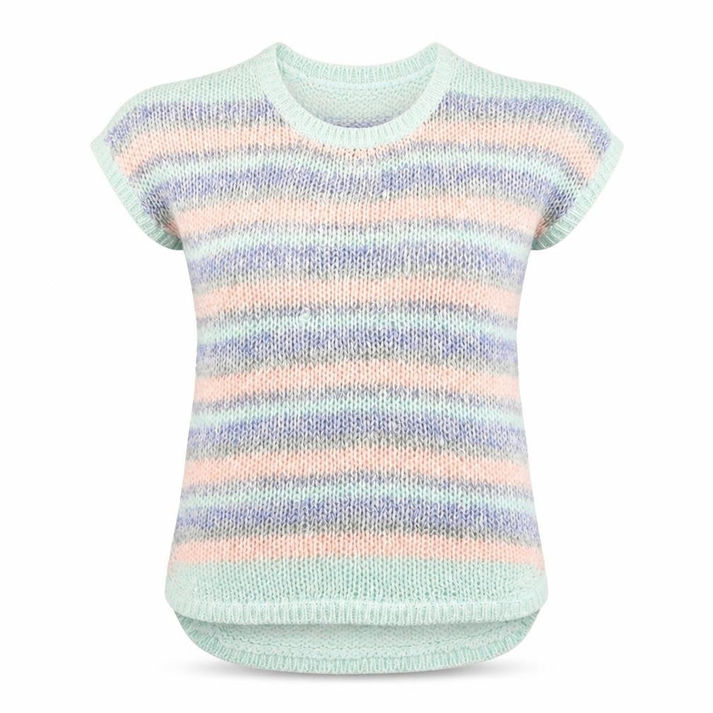 Intuition Womens Multicoloured Round Neck Striped Acrylic Pullover Jumper Size 12