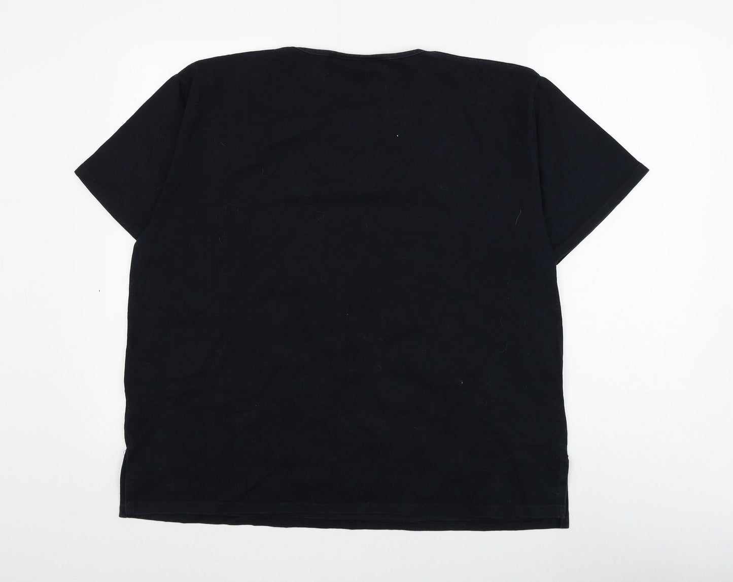 ELVI Womens Black Floral Cotton Basic T-Shirt Size S Round Neck