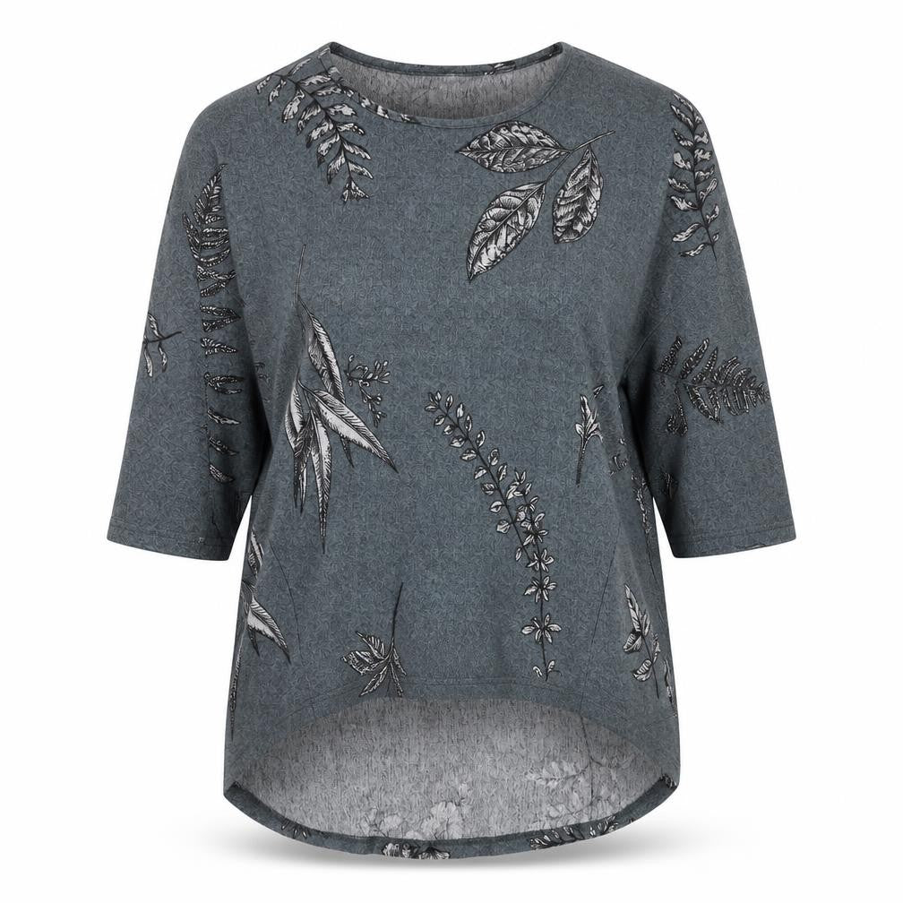 Preworn Womens Grey Round Neck Floral Polyester Pullover Jumper Size 10