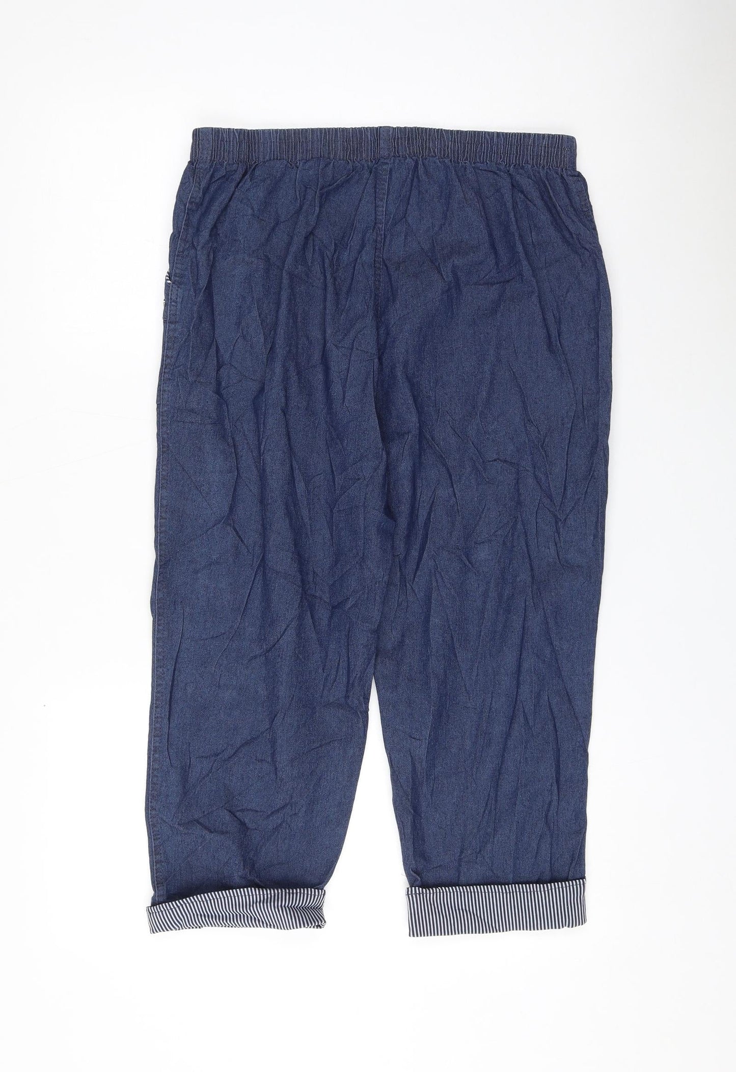 Preworn Womens Blue Cotton Bermuda Shorts Size 32 in L19 in Regular