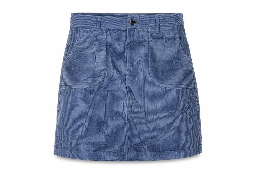 TU Womens Blue Cotton A-Line Skirt Size 10 Zip
