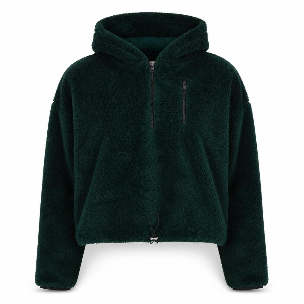 Topshop Womens Green Polyester Pullover Hoodie Size 6 Zip