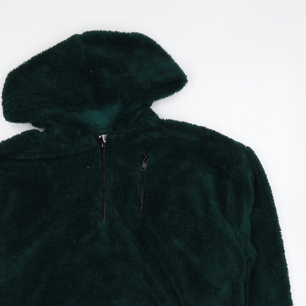Topshop Womens Green Polyester Pullover Hoodie Size 6 Zip