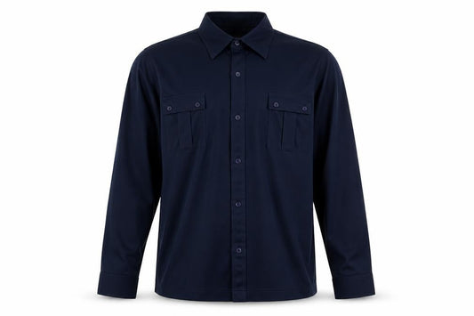 Refind Mens Blue Polyester Button-Up Size S Collared Button