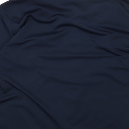 Refind Mens Blue Polyester Button-Up Size S Collared Button