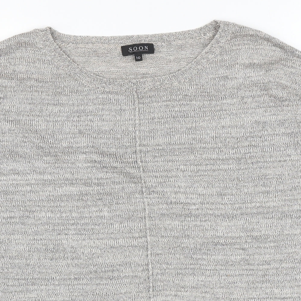 Matalan Womens Silver Round Neck Viscose Pullover Jumper Size 10