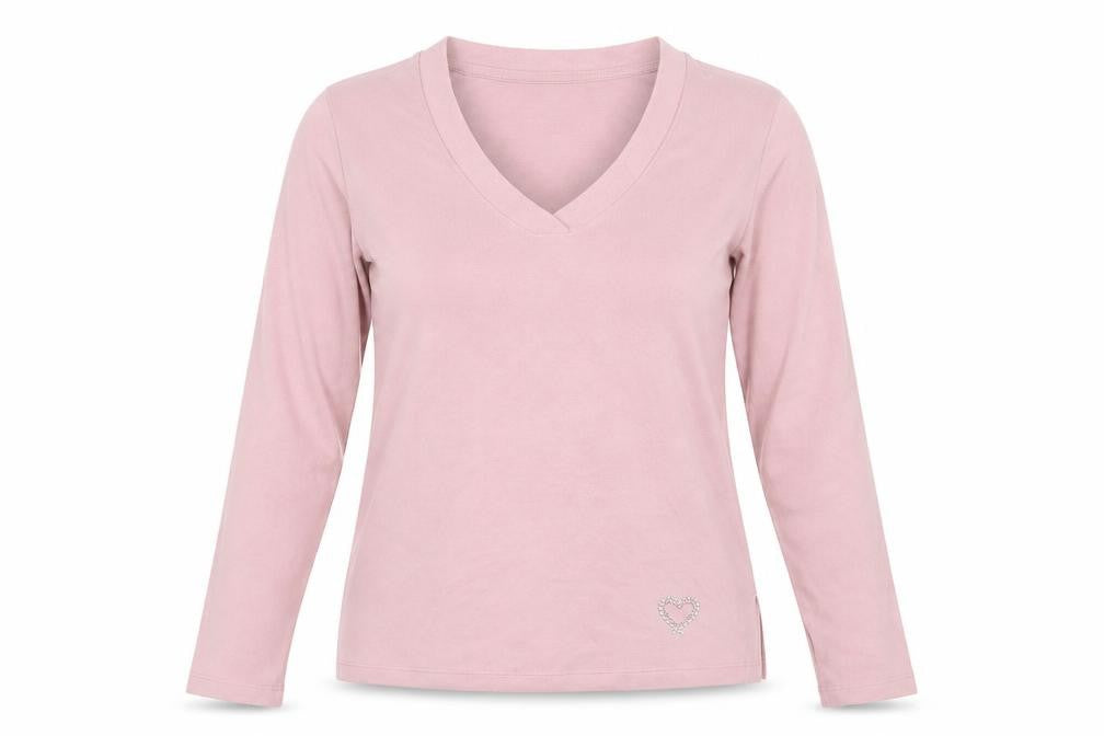 George Womens Pink V-Neck Polyester Pullover Jumper Size 8 - Heart