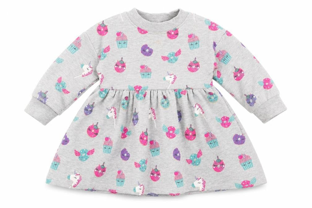 Blue Zoo Baby Grey Geometric Cotton Jacket Dress Size 12-18 Months Crew Neck Pullover - Unicorn Cakes