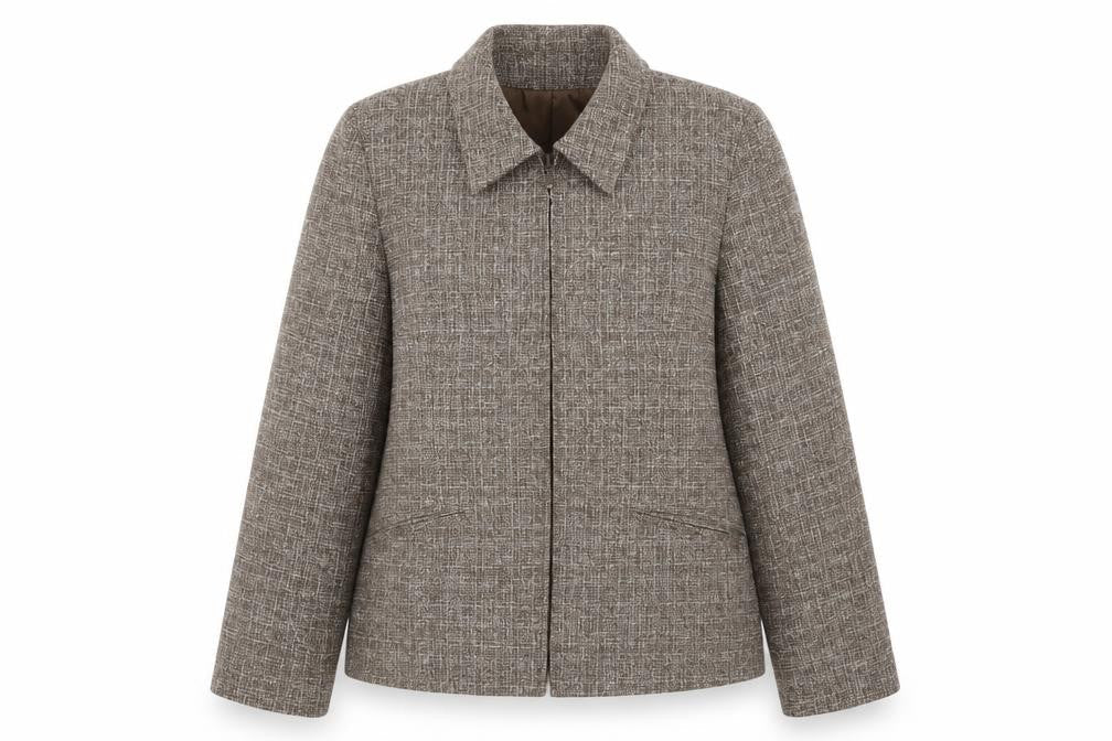 EWM Womens Brown Jacket Blazer Size 12 Zip