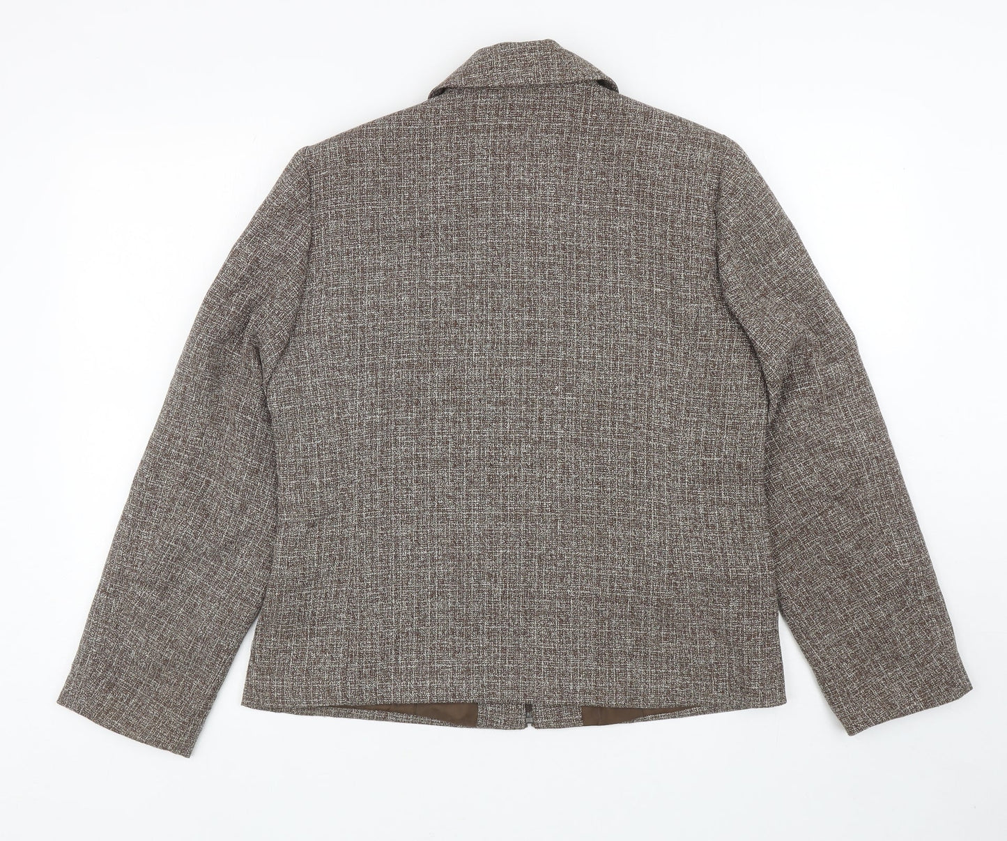EWM Womens Brown Jacket Blazer Size 12 Zip