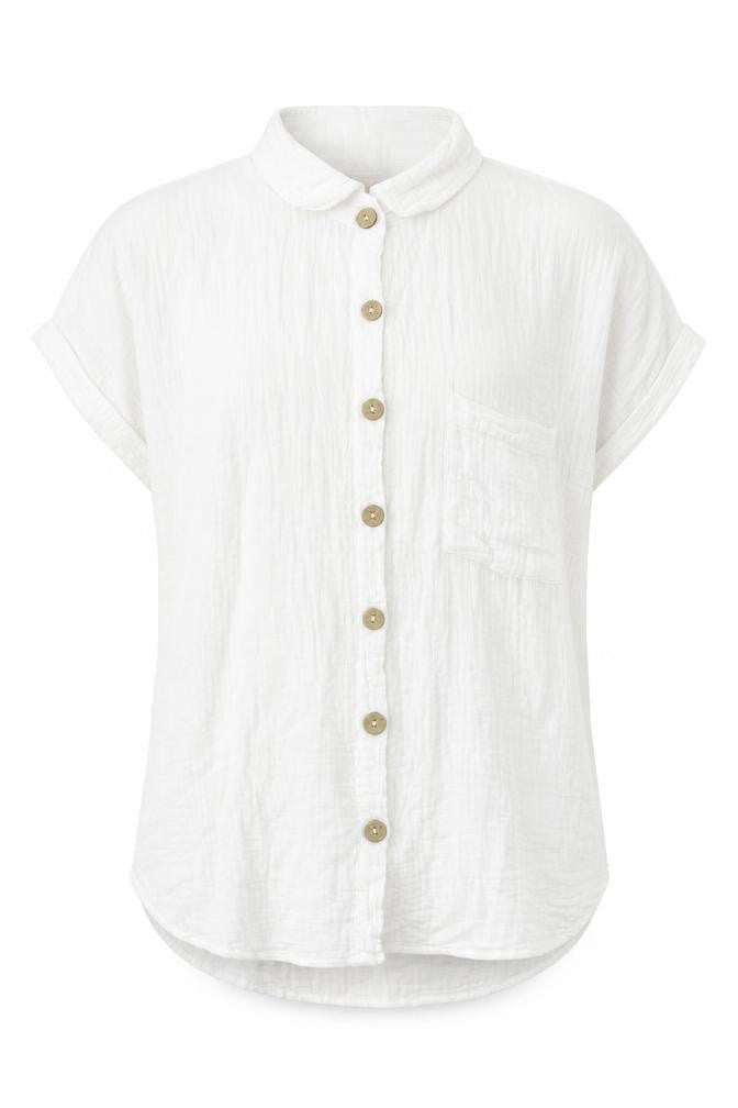 Just Living Mens White Cotton Button-Up Size S Collared Button