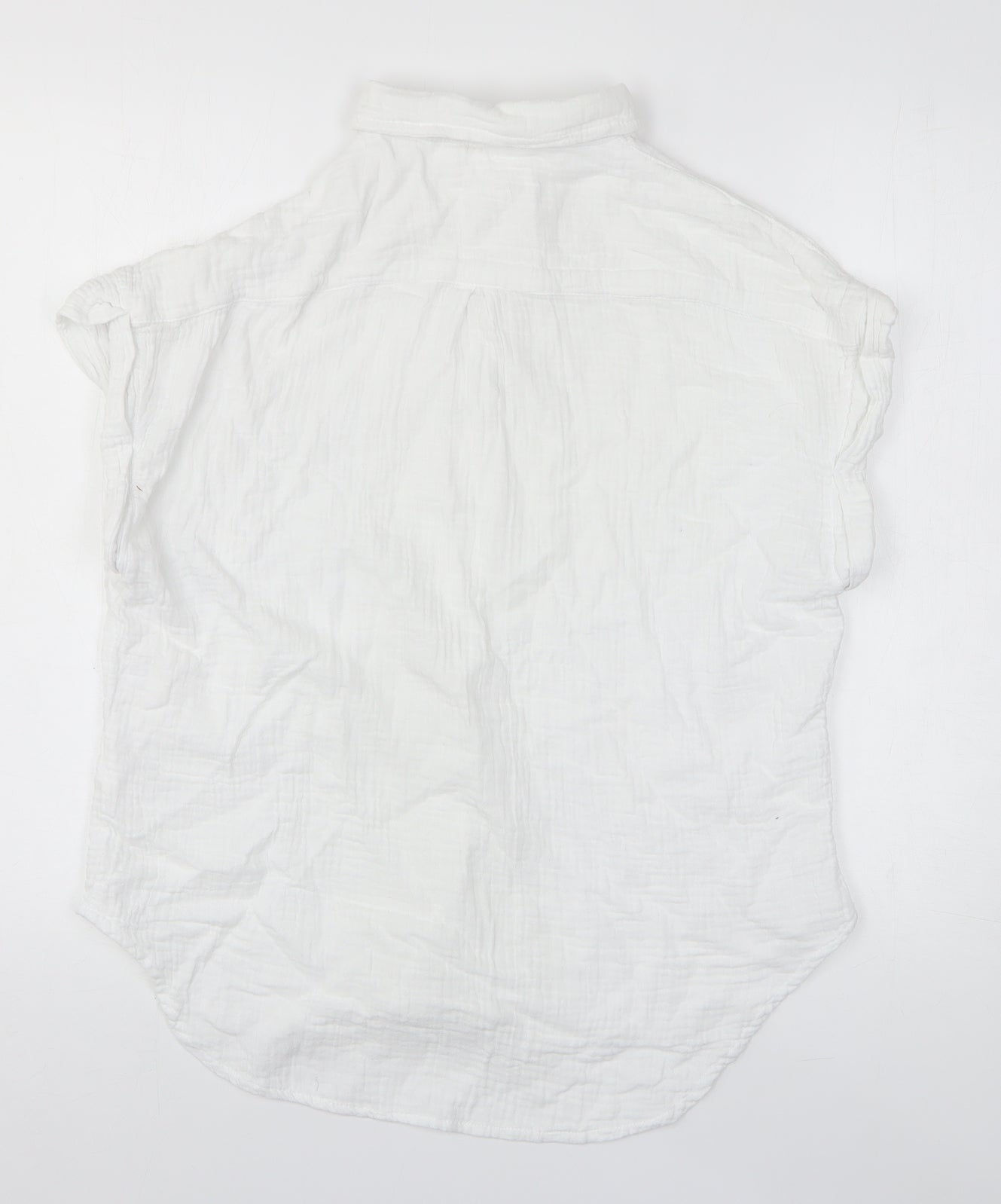 Just Living Mens White Cotton Button-Up Size S Collared Button