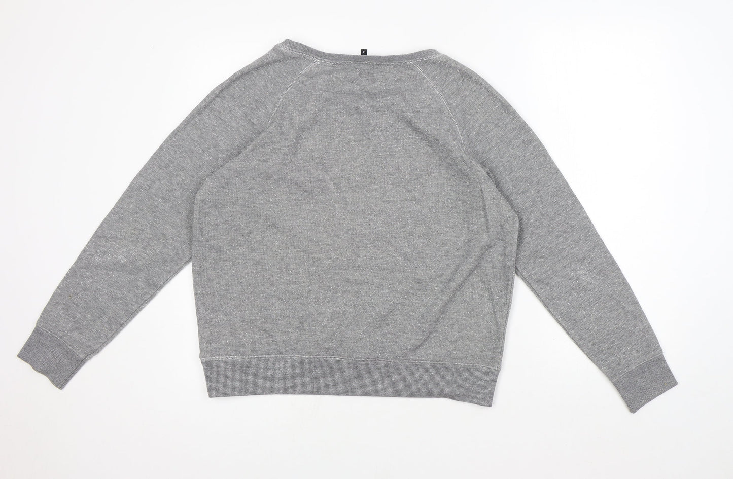 Papaya Womens Grey Round Neck Cotton Pullover Jumper Size 16 - Seasonal