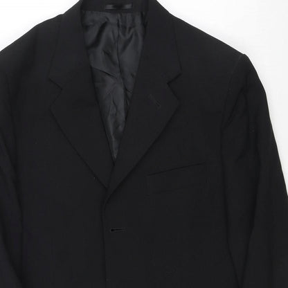 George Mens Black Polyester Jacket Suit Jacket Size 38