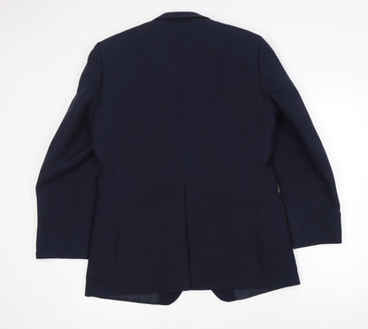 Preworn Mens Blue Polyester Jacket Suit Jacket Size M