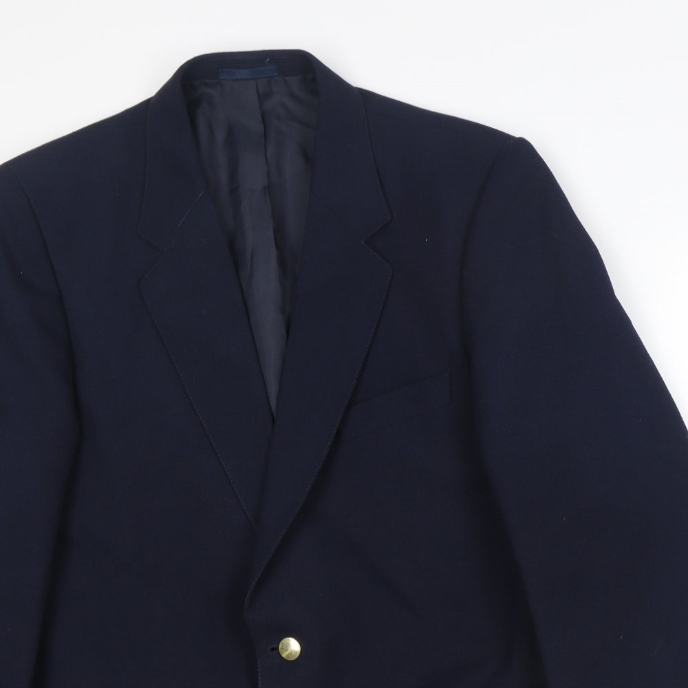 Preworn Mens Blue Polyester Jacket Suit Jacket Size M