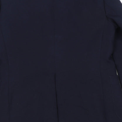 Preworn Mens Blue Polyester Jacket Suit Jacket Size M