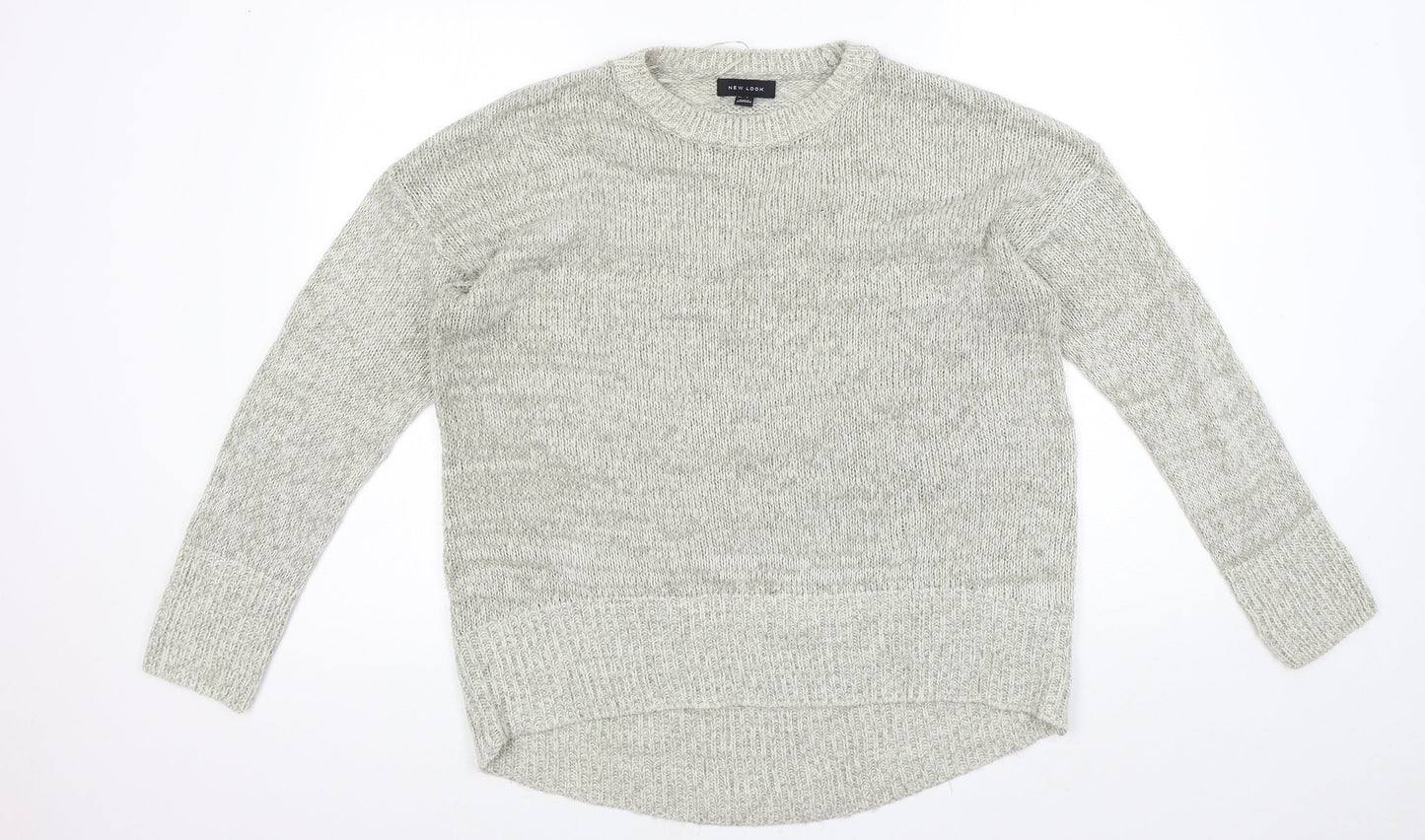 New Look Womens Grey Round Neck Acrylic Pullover Jumper Size L