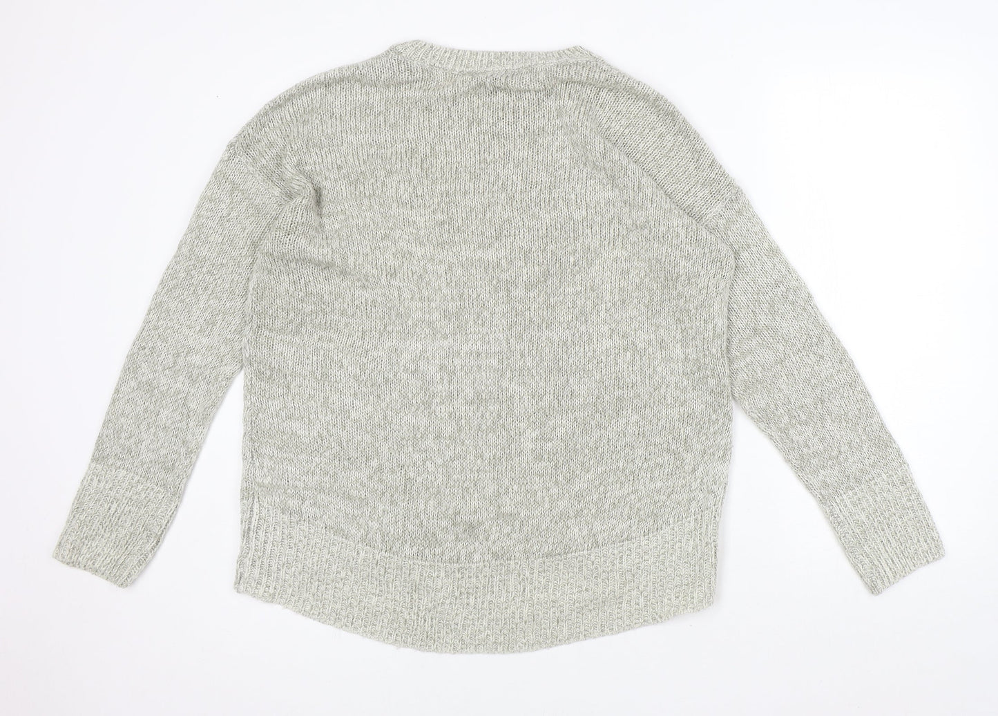 New Look Womens Grey Round Neck Acrylic Pullover Jumper Size L