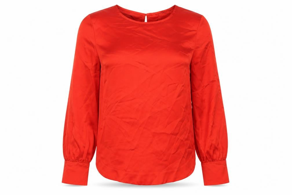 Marks & Spencer Womens Red Polyester Basic Blouse Size 6 Round Neck