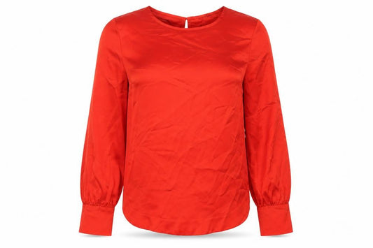 Marks and Spencer Womens Red Polyester Basic Blouse Size 6 Round Neck