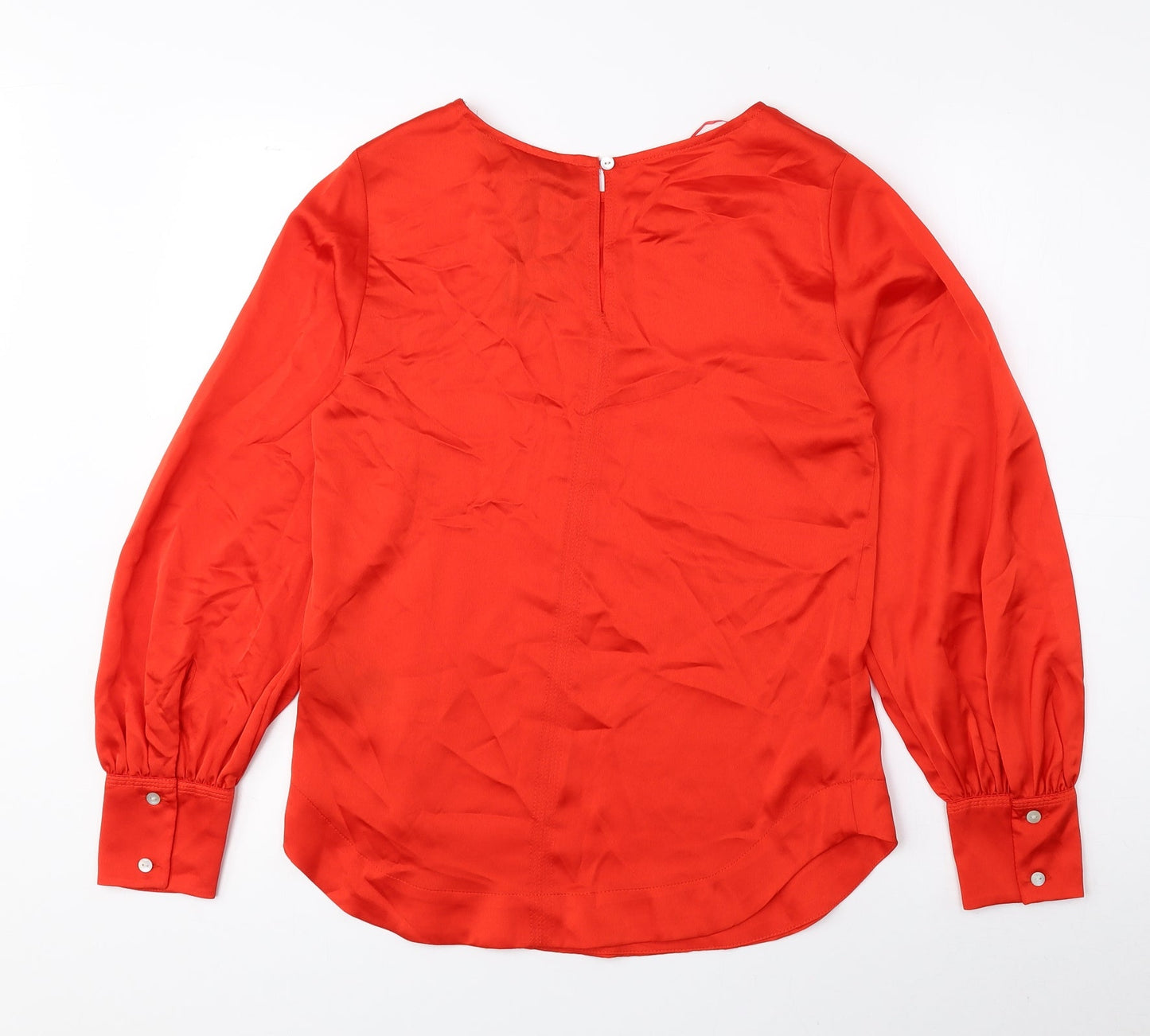 Marks and Spencer Womens Red Polyester Basic Blouse Size 6 Round Neck