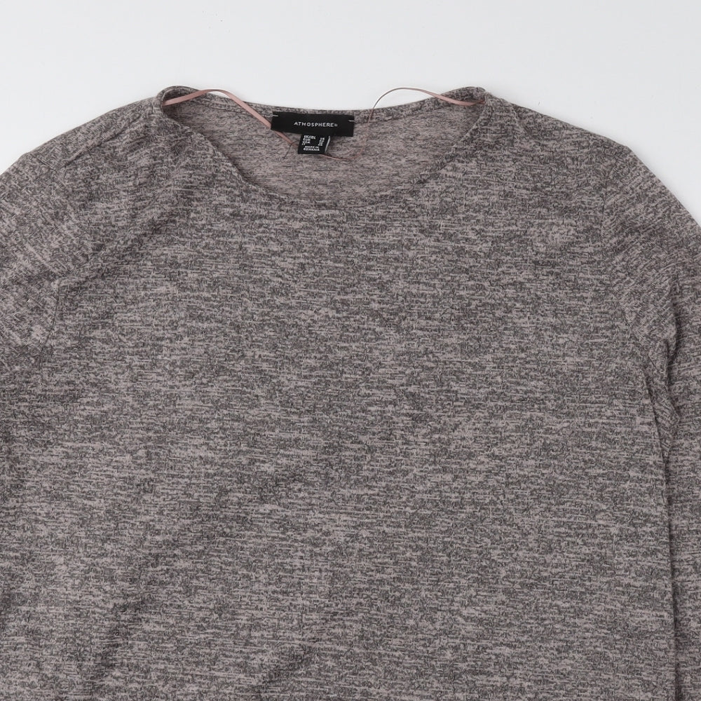Atmosphere Womens Grey Round Neck Polyester Pullover Jumper Size 14 - Lace Detail