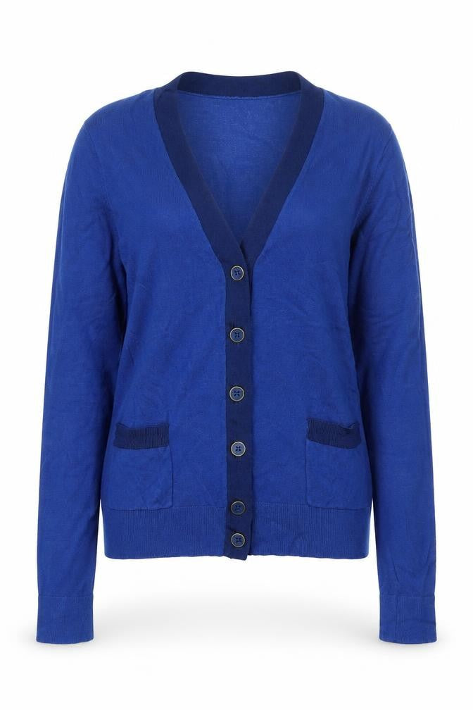 TU Womens Blue V-Neck Viscose Cardigan Jumper Size 8