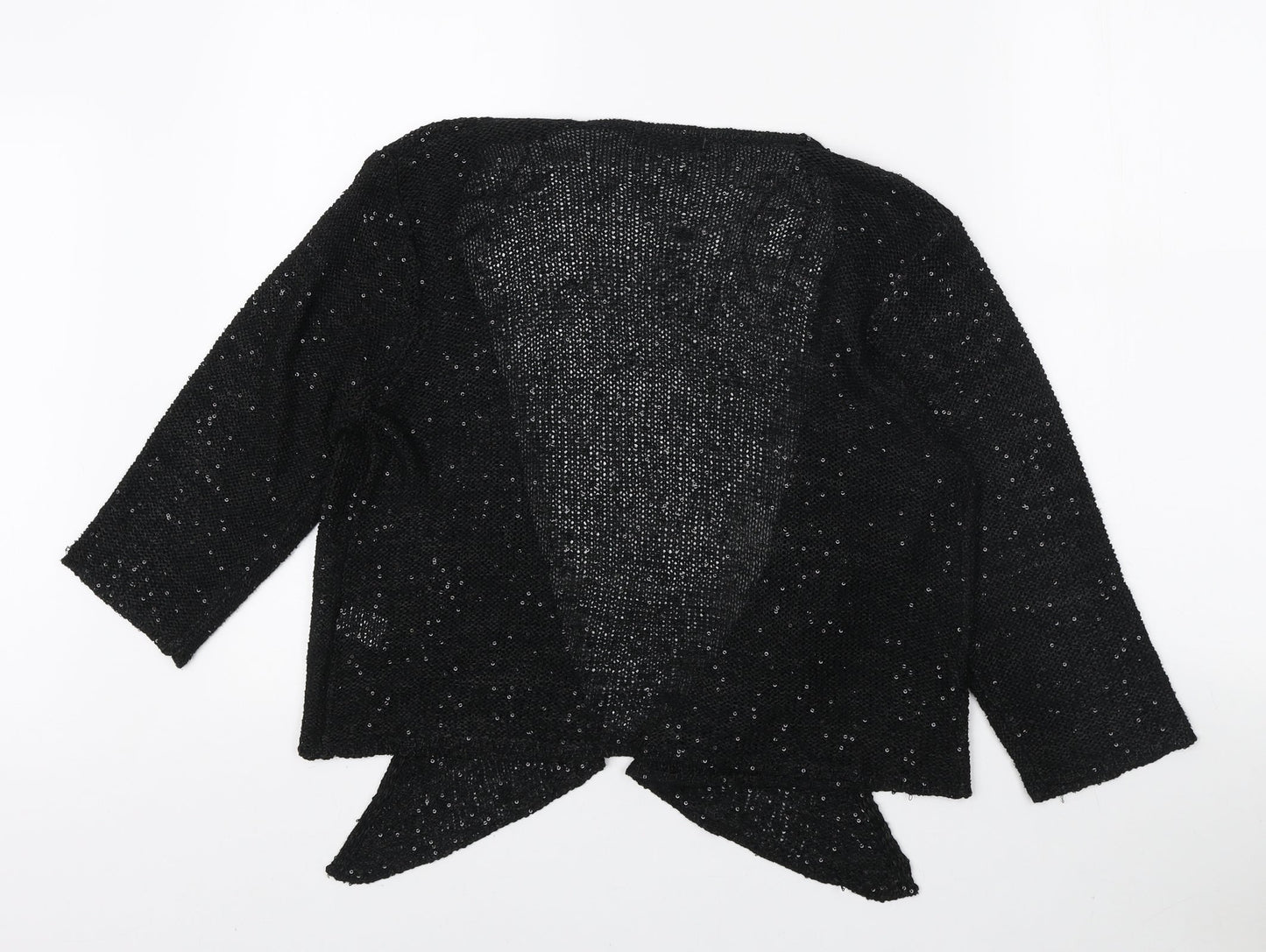 Bonmarché Womens Black V-Neck Polyester Cardigan Jumper Size M