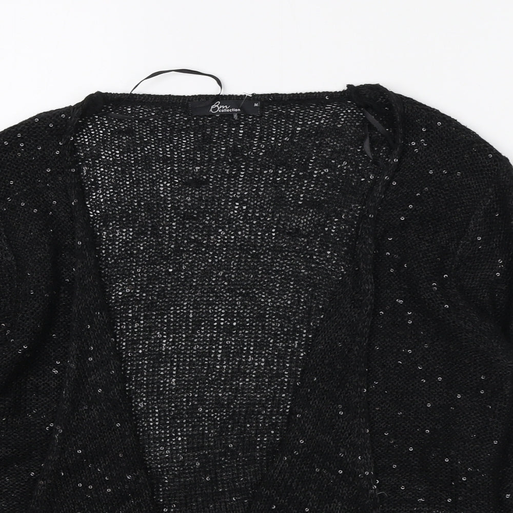 Bonmarché Womens Black V-Neck Polyester Cardigan Jumper Size M