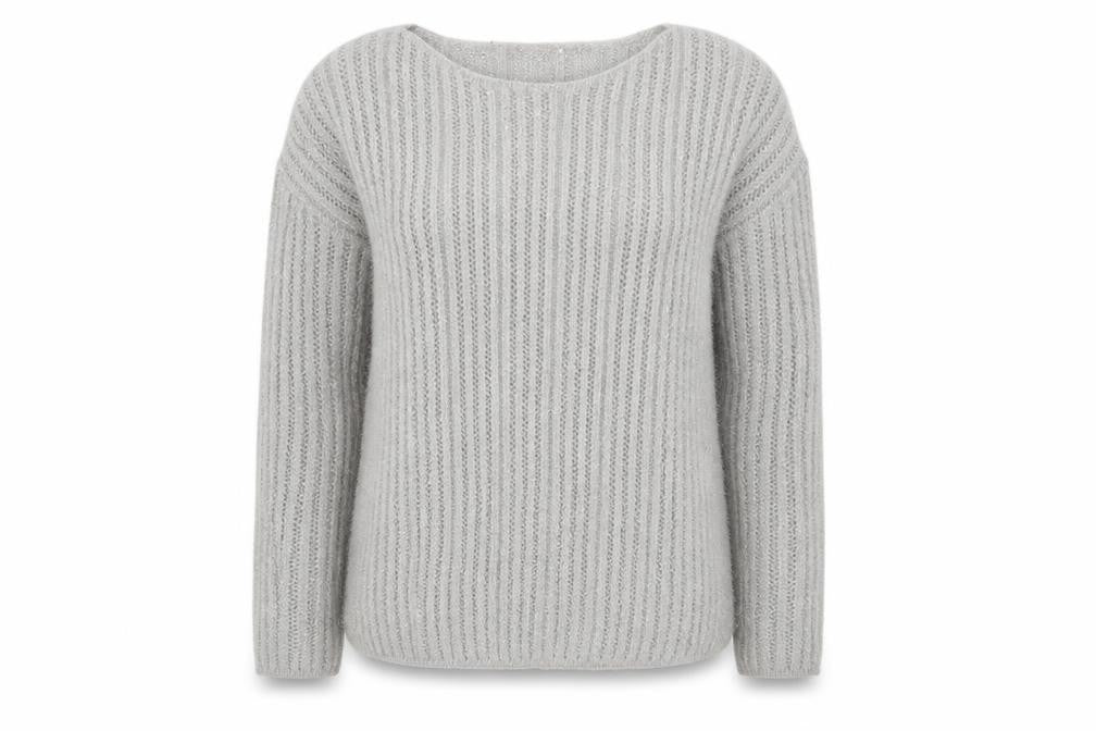 NEXT Womens Grey Boat Neck Acrylic Pullover Jumper Size M