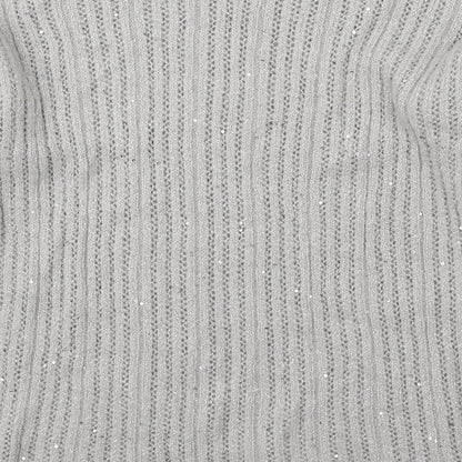 Next Womens Grey Boat Neck Acrylic Pullover Jumper Size M