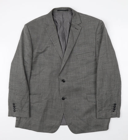 Preloved Fellini Mens Black Wool Jacket Blazer - Front