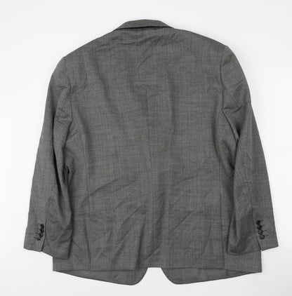 Preloved Fellini Mens Black Wool Jacket Blazer - Back