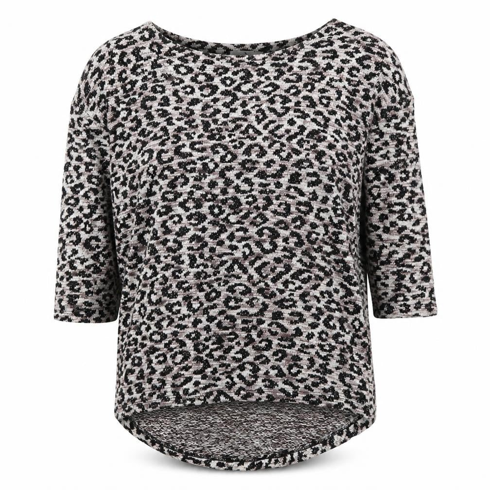 TU Womens Multicoloured Boat Neck Animal Print Polyester Pullover Jumper Size 8