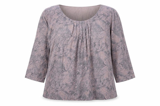 Marks and Spencer Womens Pink Animal Print Viscose Basic Blouse Size 14 Scoop Neck