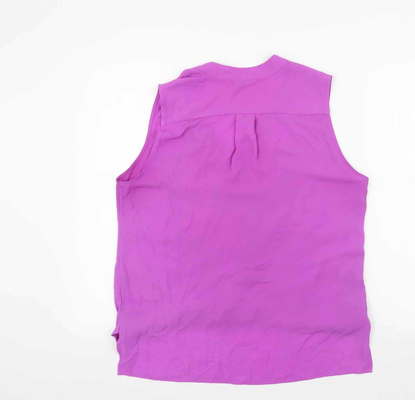 River Island Womens Purple Polyester Basic Blouse Size 12 V-Neck - Knot Detail