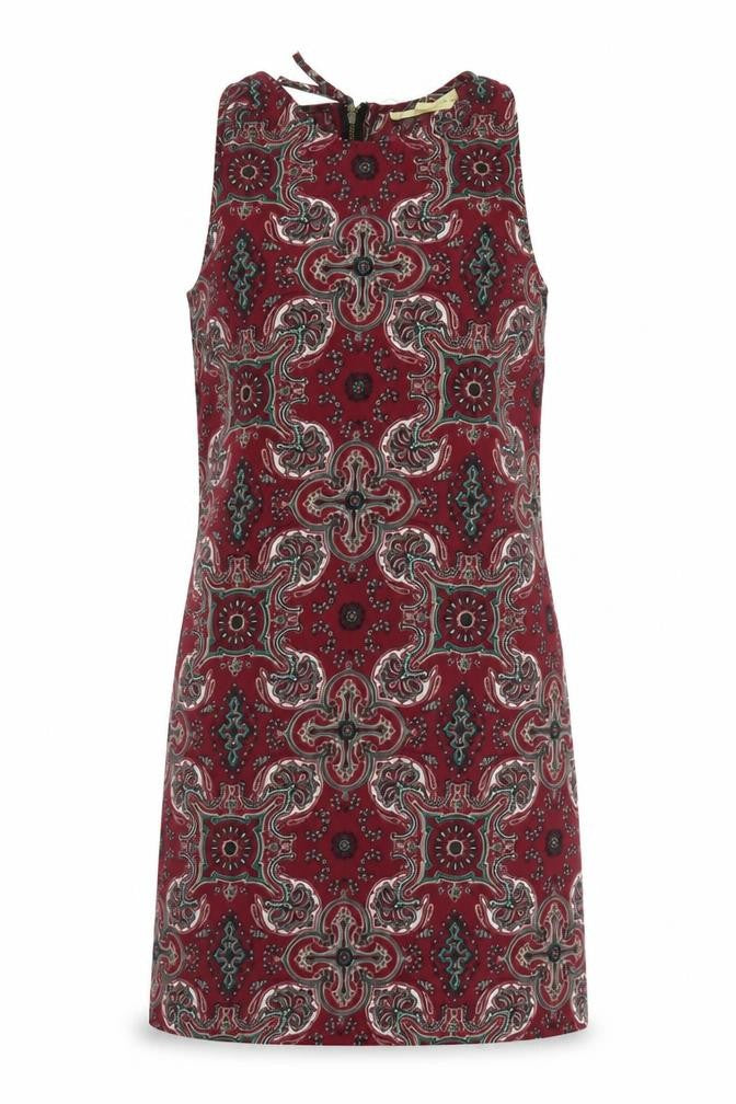 Staring at Stars Womens Red Paisley Polyester Shift Size XS Round Neck Zip