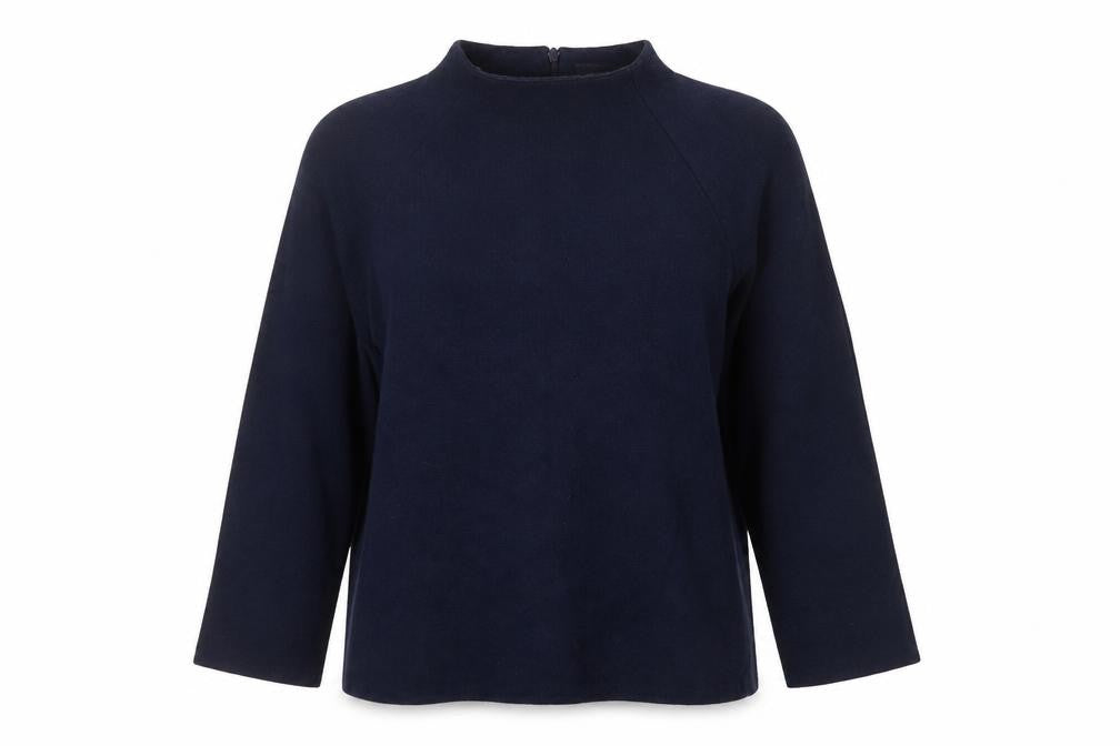 Marks & Spencer Womens Blue High Neck Polyester Pullover Jumper Size 12